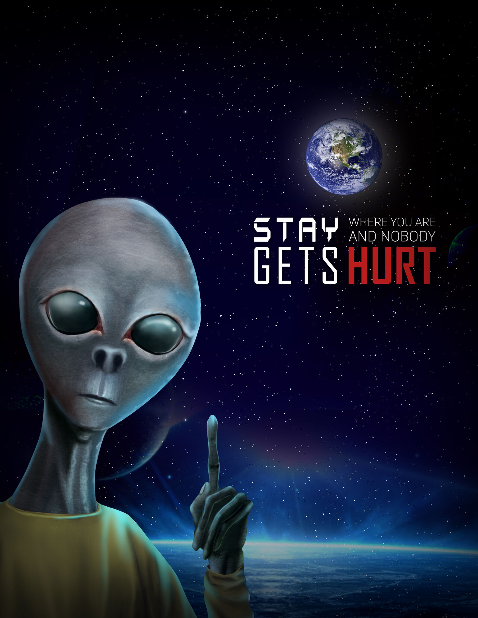 STAY WHERE YOU ARE AND NOBODY GETS HURT
